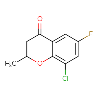 Chemical structure of 8-chloro-6-fluoro-2-methyl-3,4-dihydro-2H-1-benzopyran-4-one - CSSB00134799158