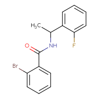 Chemical structure of 2-bromo-N-[1-(2-fluorophenyl)ethyl]benzamide - CSSB00000580899