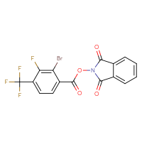 Chemical structure of 1,3-dioxo-2,3-dihydro-1H-isoindol-2-yl 2-bromo-3-fluoro-4-(trifluoromethyl)benzoate - CSSB06270218121