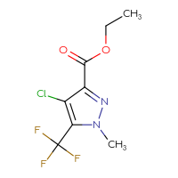 Chemical structure of ethyl 4-chloro-1-methyl-5-(trifluoromethyl)-1H-pyrazole-3-carboxylate - CSSB03150606061