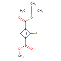 Chemical structure of 1-tert-butyl 3-methyl 2-fluorobicyclo[1.1.1]pentane-1,3-dicarboxylate - CSSB06830068596