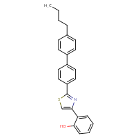 Chemical structure of 2-(2-{4'-butyl-[1,1'-biphenyl]-4-yl}-1,3-thiazol-4-yl)phenol - CSSB00161153237