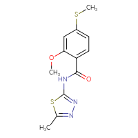 Chemical structure of 2-methoxy-N-(5-methyl-1,3,4-thiadiazol-2-yl)-4-(methylsulfanyl)benzamide - CSSB00121620887