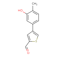 Chemical structure of 4-(3-hydroxy-4-methylphenyl)thiophene-2-carbaldehyde - CSSB00010139328