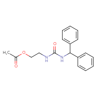 Chemical structure of 2-{[(diphenylmethyl)carbamoyl]amino}ethyl acetate - CSSB09384819925