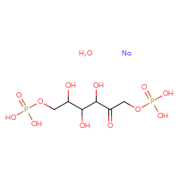 Chemical structure of {[3,4,5-trihydroxy-2-oxo-6-(phosphonooxy)hexyl]oxy}phosphonic acid hydrate sodium - CSSB14823688617