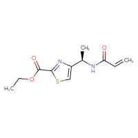 Chemical structure of ethyl 4-[(1R)-1-(prop-2-enamido)ethyl]-1,3-thiazole-2-carboxylate - CSSB21332042330