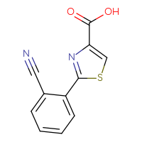 Chemical structure of 2-(2-cyanophenyl)-1,3-thiazole-4-carboxylic acid - CSSB00020853470