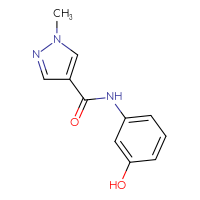 Chemical structure of N-(3-hydroxyphenyl)-1-methyl-1H-pyrazole-4-carboxamide - CSSB00000271160