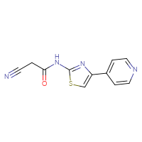 Chemical structure of 2-cyano-N-[4-(pyridin-4-yl)-1,3-thiazol-2-yl]acetamide - CSSB00000683909