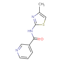 Chemical structure of N-(4-methyl-1,3-thiazol-2-yl)pyridine-3-carboxamide - CSSB00000002376