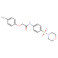 Chemical structure of 2-(4-methylphenoxy)-N-[4-(morpholine-4-sulfonyl)phenyl]acetamide - CSSB00046186120