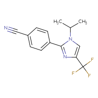 Chemical structure of 4-[1-(propan-2-yl)-4-(trifluoromethyl)-1H-imidazol-2-yl]benzonitrile - CSSB20504703184