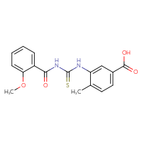 Chemical structure of 3-({[(2-methoxyphenyl)formamido]methanethioyl}amino)-4-methylbenzoic acid - CSSB00102605656