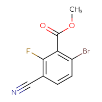 Chemical structure of methyl 6-bromo-3-cyano-2-fluorobenzoate - CSSB00015928894