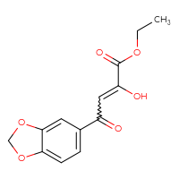 Chemical structure of ethyl 4-(2H-1,3-benzodioxol-5-yl)-2-hydroxy-4-oxobut-2-enoate - CSSB02221395379