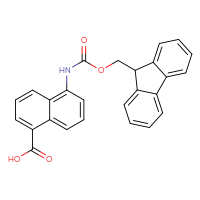 Chemical structure of 5-({[(9H-fluoren-9-yl)methoxy]carbonyl}amino)naphthalene-1-carboxylic acid - CSSB00135145638