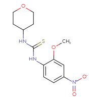 Chemical structure of 3-(2-methoxy-4-nitrophenyl)-1-(oxan-4-yl)thiourea - CSSB06985979949