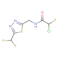 Chemical structure of 2-chloro-N-{[5-(difluoromethyl)-1,3,4-thiadiazol-2-yl]methyl}-2-fluoroacetamide - CSSB21332109471