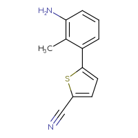 Chemical structure of 5-(3-amino-2-methylphenyl)thiophene-2-carbonitrile - CSSB00014262174
