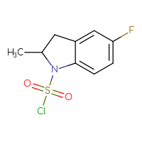 Chemical structure of 5-fluoro-2-methyl-2,3-dihydro-1H-indole-1-sulfonyl chloride - CSSB14992515612