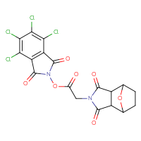 Chemical structure of 4,5,6,7-tetrachloro-1,3-dioxo-2,3-dihydro-1H-isoindol-2-yl 2-{3,5-dioxo-10-oxa-4-azatricyclo[5.2.1.0²,⁶]decan-4-yl}acetate - CSSB20270601913