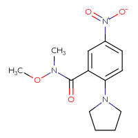 Chemical structure of N-methoxy-N-methyl-5-nitro-2-(pyrrolidin-1-yl)benzamide - CSSB00103988390