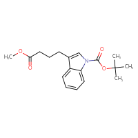 Chemical structure of tert-butyl 3-(4-methoxy-4-oxobutyl)-1H-indole-1-carboxylate - CSSB20877856922