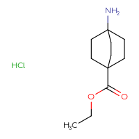 Chemical structure of ethyl 4-aminobicyclo[2.2.2]octane-1-carboxylate hydrochloride - CSSB00020625141