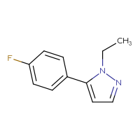 Chemical structure of 1-ethyl-5-(4-fluorophenyl)-1H-pyrazole - CSSB00010990775
