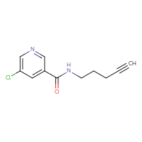 Chemical structure of 5-chloro-N-(pent-4-yn-1-yl)pyridine-3-carboxamide - CSSB00017999563