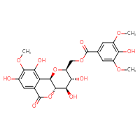 Chemical structure of [(2R,4S,5R,6R,7S)-5,6,12,14-tetrahydroxy-13-methoxy-9-oxo-3,8-dioxatricyclo[8.4.0.0²,⁷]tetradeca-1(14),10,12-trien-4-yl]methyl 4-hydroxy-3,5-dimethoxybenzoate - CSSB09881015320