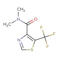 Chemical structure of N,N-dimethyl-5-(trifluoromethyl)-1,3-thiazole-4-carboxamide - CSSB01991462642