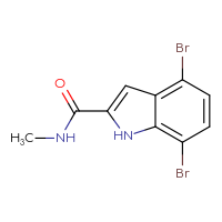 Chemical structure of 4,7-dibromo-N-methyl-1H-indole-2-carboxamide - CSSB06956521667
