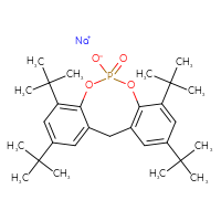 Chemical structure of sodium 5,7,13,15-tetra-tert-butyl-10-oxo-9,11-dioxa-10λ⁵-phosphatricyclo[10.4.0.0³,⁸]hexadeca-1(12),3,5,7,13,15-hexaen-10-olate - CSSB00102647095