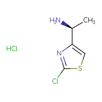 Chemical structure of (1S)-1-(2-chloro-1,3-thiazol-4-yl)ethan-1-amine hydrochloride - CSSB21103096066