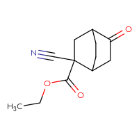 Chemical structure of ethyl 2-cyano-5-oxobicyclo[2.2.2]octane-2-carboxylate - CSSB06655325717