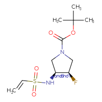 Chemical structure of rac-tert-butyl (3R,4S)-3-ethenesulfonamido-4-fluoropyrrolidine-1-carboxylate - CSSB07094642439