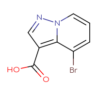 Chemical structure of 4-bromopyrazolo[1,5-a]pyridine-3-carboxylic acid - CSSB00010296024