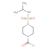 Chemical structure of 4-[(propan-2-yl)sulfamoyl]piperazine-1-carbonyl chloride - CSSB15013570812