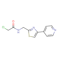 Chemical structure of 2-chloro-N-{[4-(pyridin-4-yl)-1,3-thiazol-2-yl]methyl}acetamide - CSSB01999005432