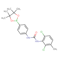 Chemical structure of 3-(2,6-dichloro-3-methylphenyl)-1-[4-(4,4,5,5-tetramethyl-1,3,2-dioxaborolan-2-yl)phenyl]urea - CSSB21332091931