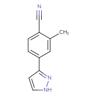 Chemical structure of 2-methyl-4-(1H-pyrazol-3-yl)benzonitrile - CSSB00015473024