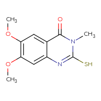 Chemical structure of 6,7-dimethoxy-3-methyl-2-sulfanyl-3,4-dihydroquinazolin-4-one - CSSB00000490492