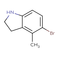 Chemical structure of 5-bromo-4-methyl-2,3-dihydro-1H-indole - CSSB00020849854