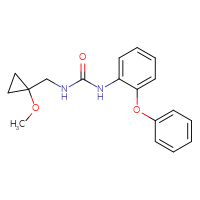 Chemical structure of 3-[(1-methoxycyclopropyl)methyl]-1-(2-phenoxyphenyl)urea - CSSB02269612156