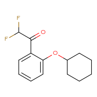Chemical structure of 1-[2-(cyclohexyloxy)phenyl]-2,2-difluoroethan-1-one - CSSB20465917979