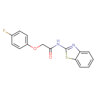 Chemical structure of N-(1,3-benzothiazol-2-yl)-2-(4-fluorophenoxy)acetamide - CSSB00104467715