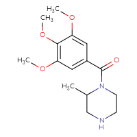 Chemical structure of 2-methyl-1-(3,4,5-trimethoxybenzoyl)piperazine - CSSB00057511114