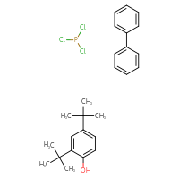 Chemical structure of 1,1'-biphenyl; 2,4-di-tert-butylphenol; trichlorophosphane - CSSB00121577390